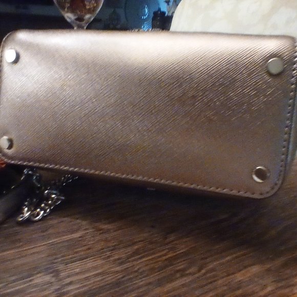 Kate Spade Top Handle Mini Satchel Metallic Leather Crossbody - Picture 5 of 6